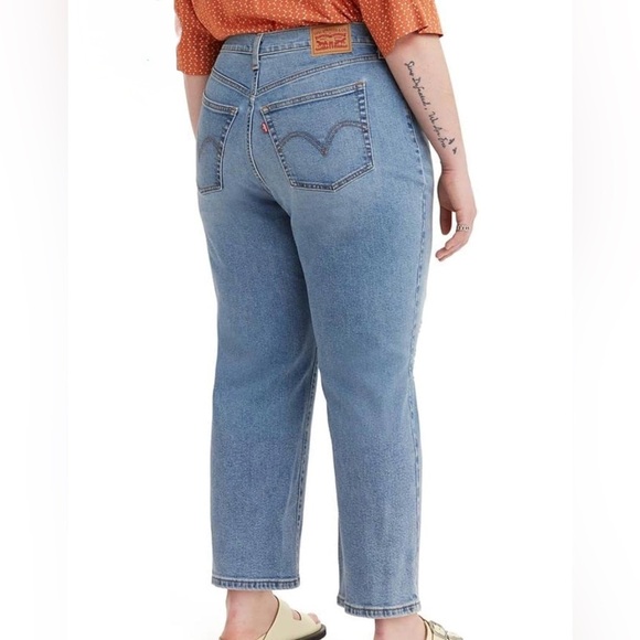 NEW Levis Wedgie Straight Jeans Plus 24W High Rise Button Fly Distressed Levi’s - Picture 2 of 15